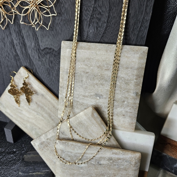 🪷Beautiful 40" Gold Tile Chain - Picture 1 of 9